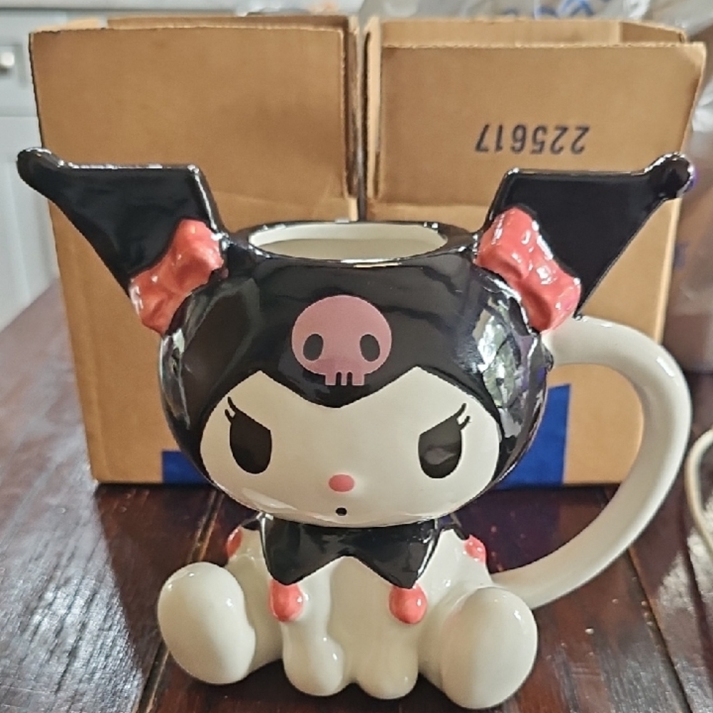 Blue Sky Character Mug with Black and Pink Accents - Picture 6 of 6